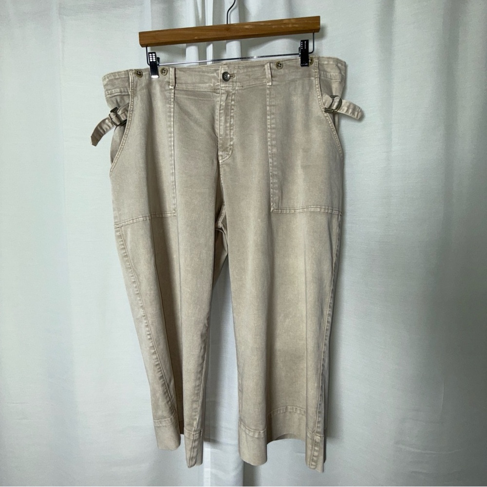 Anthropologie Tan Cargo Pants with Adjustable Buckles